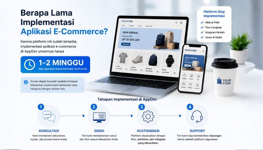 Biaya pembuatan aplikasi e-commerce - Berapa Lama Implementasi Aplikasi E-Commerce?